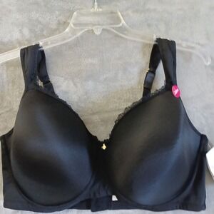 NWT‎ Ashley Stewart 44DDD  Butterfly Bra Full Coverage Underwire Black